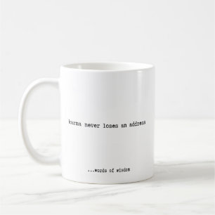Karma förlorar aldrig ett Adress Kaffemugg