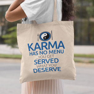 Karma har ingen meny... Yin Yang Graphic Tygkasse