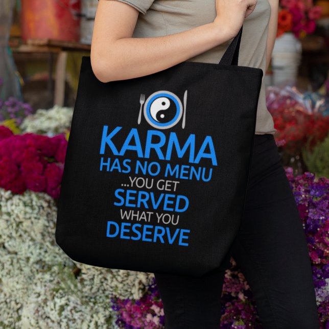 Karma har ingen meny... Yin Yang Graphic Tygkasse (Skapare uppladdad)