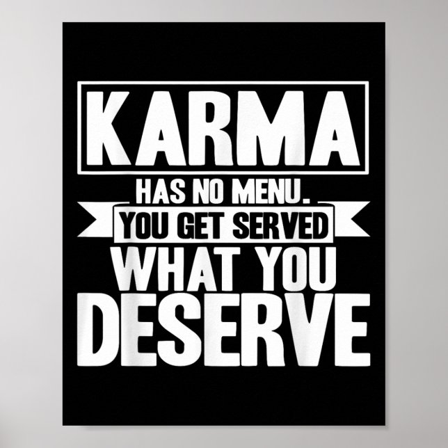 Karma Karma Har Ingen Meny Inspirerande Mening  Poster (Framsidan)