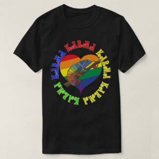 Karma Karma Karma Rainbow Chameleon Heart T Shirt