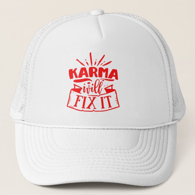 KARMA KOMMER ATT FIXA IT Lustigt sarkastiskt humor Keps (Framsida)