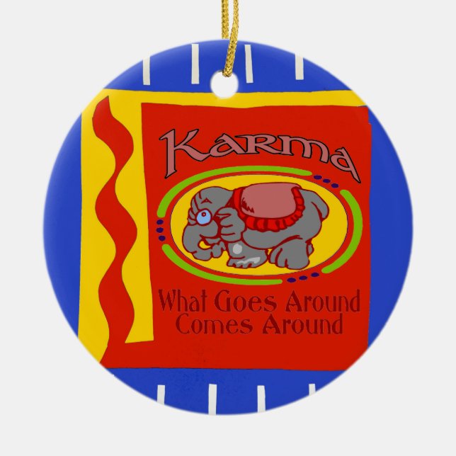 Karma, lägga till, redigera text julgransprydnad keramik (Framsidan)