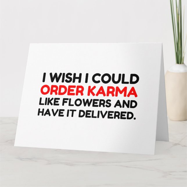KARMA LIKSOM FLOWERS LEVERERADE JOKE TACK KORT (Framsida)