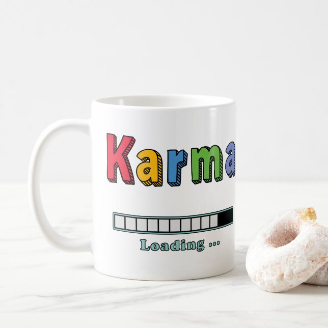 Karma Loading... Kaffe Mugg (Med munk)