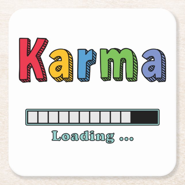 Karma Loading... Kvadratisk Papper Underlägg Kvadrat (Framsidan)