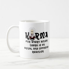 Karma & Newtons 3rd Law-V2 (ljus bakgrund) Kaffemugg