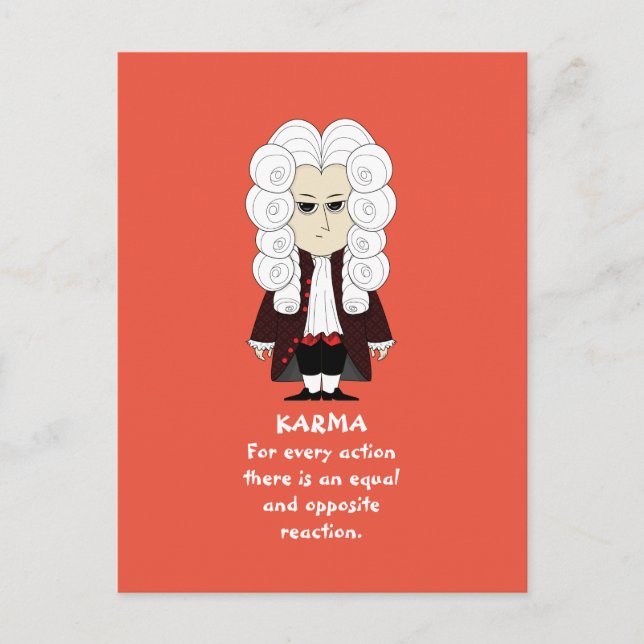 Karma & Newtons tredje lag (Mörkens bakgrund) Post Vykort (Framsida)