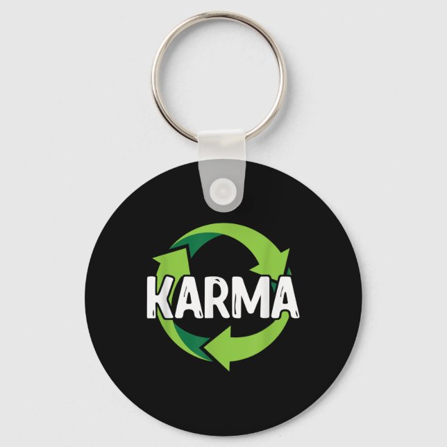 Karma Öde Meditation Återvinning Miljö P Nyckelring (Framsida)