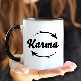 Karma Öde Roligt Citat Liv Modern Typografi Presen Mugg