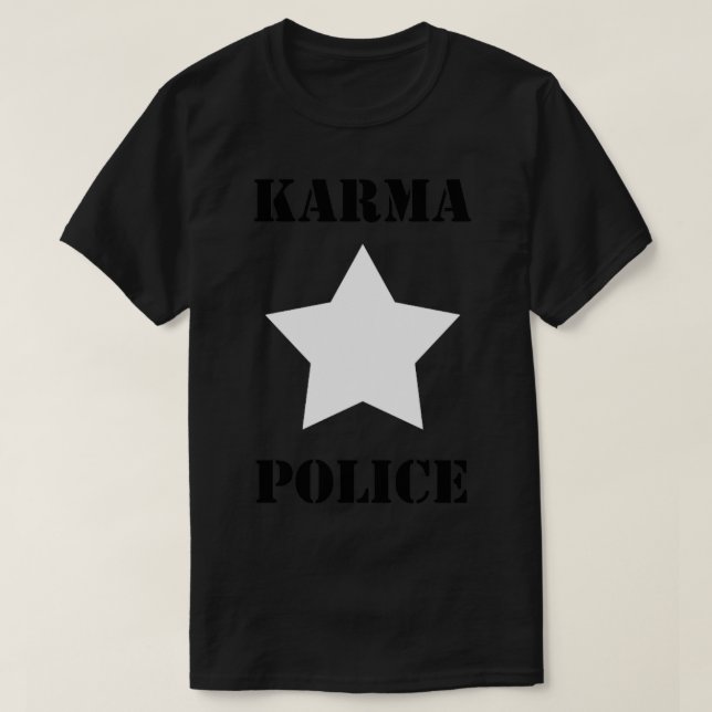 Karma-polisens vita stjärna t shirt (Design framsida)