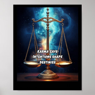 Karma säger att avsikter formar mål. Fäst Poster