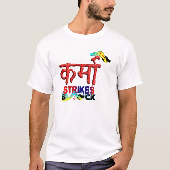 Karma Slår Tillbaka, Fet Typografi T-Shirt (Framsida)