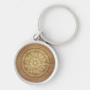 Karma The Wheel of Law Buddhist Rund Silverfärgad Nyckelring