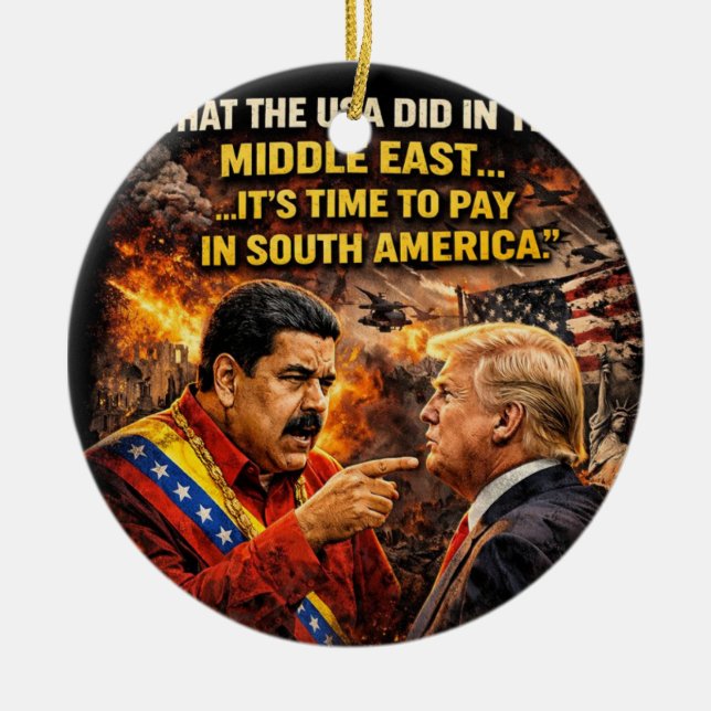 karma tillbaka maduro julgransprydnad keramik (Framsidan)