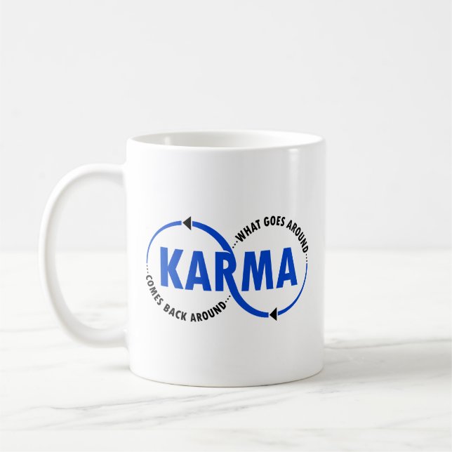 Karma - Vad som händer runt kommer tillbaka runt ( Kaffemugg (Vänster)