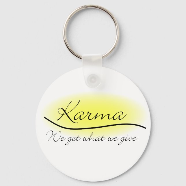 Karma - Vi får det vi Ge Nyckelring (Framsida)