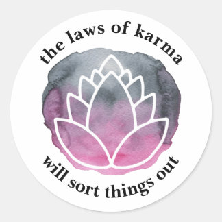 Karma White Lotus inspirationslagar Runt Klistermärke