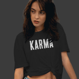 Karma White Text T-Shirt