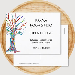 Karma Yoga Open House Inbjudan Vykort