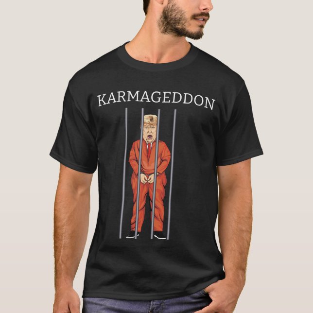 KARMAGEDDON: Trump i fängelset Orange Jumpdress Fu T Shirt (Framsida)