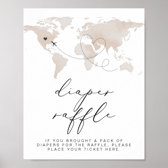 KARMEN Beige Karta Äventyr Baby Raffle Poster (Framsidan)