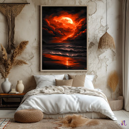 Karmosinmåne Storm – Eldstorm över Oceanen Poster