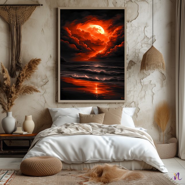 Karmosinmåne Storm – Eldstorm över Oceanen Poster (Skapare uppladdad)