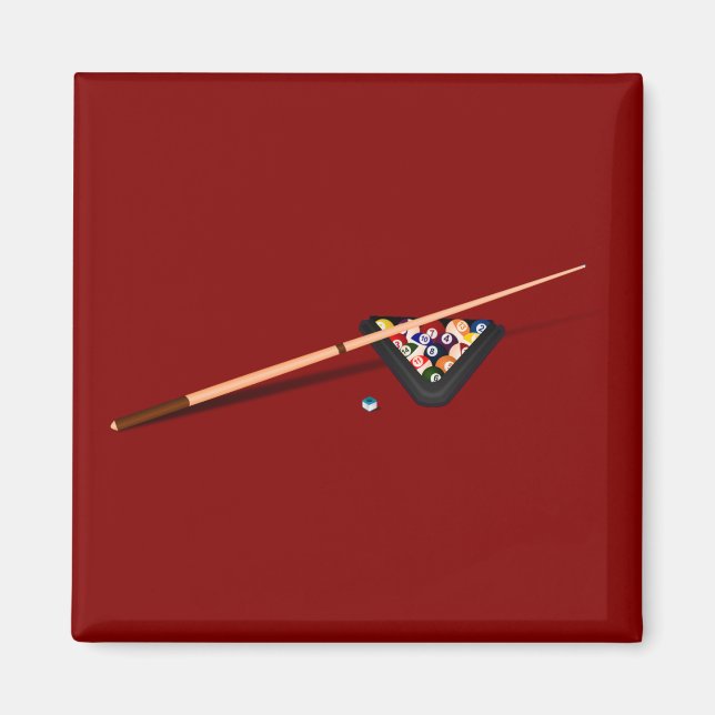 Karmosinröd Biljardbord Reglering Magnet (Framsidan)