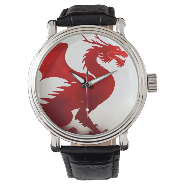 Karmosinröd Drakes Raseri Armbandsur (Framsida)