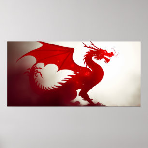 Karmosinröd Drakes Raseri Poster