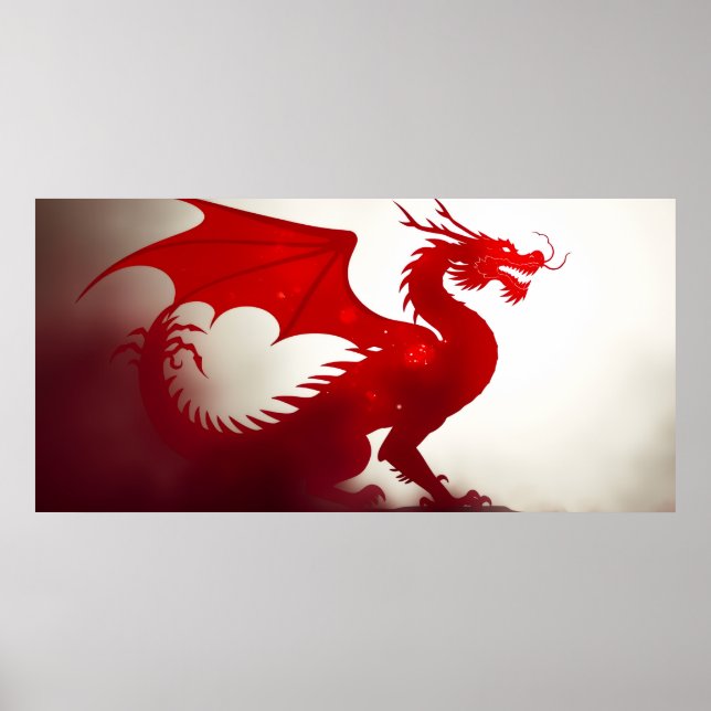 Karmosinröd Drakes Raseri Poster (Framsidan)