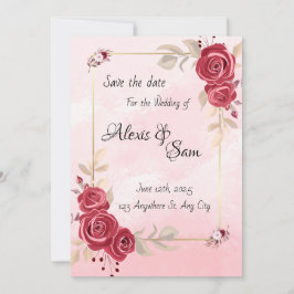 Karmosinröd färgtema inbjudningar