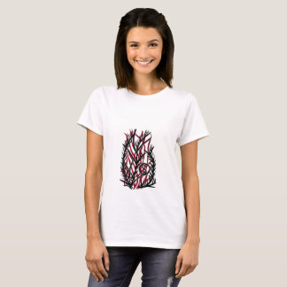 Karmosinröd Fern Yin Yang T Shirt