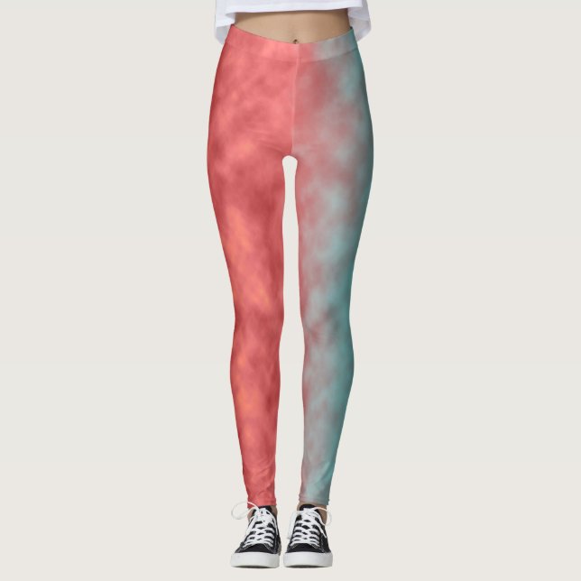 Karmosinröd Hägring Leggings (Framsida)