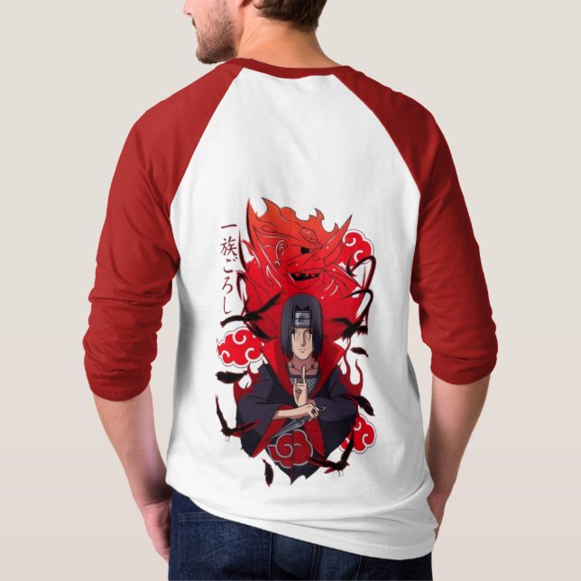 🌑Karmosinröd Kråkkrigare T-Shirt (Baksida)