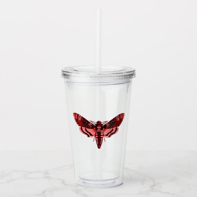 Karmosinröd Moth Take Away Mugg (Framsida)
