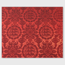 Karmosinröd Noel-damask inslagspapper