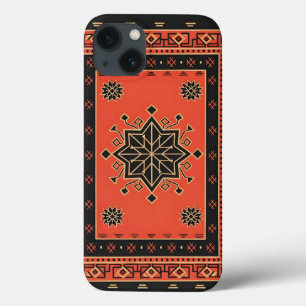 Karmosinröd och Obsidian Geometrisk Tribal Stjärna