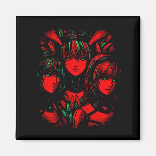 Karmosinröd Treenighet Magnet (Framsidan)