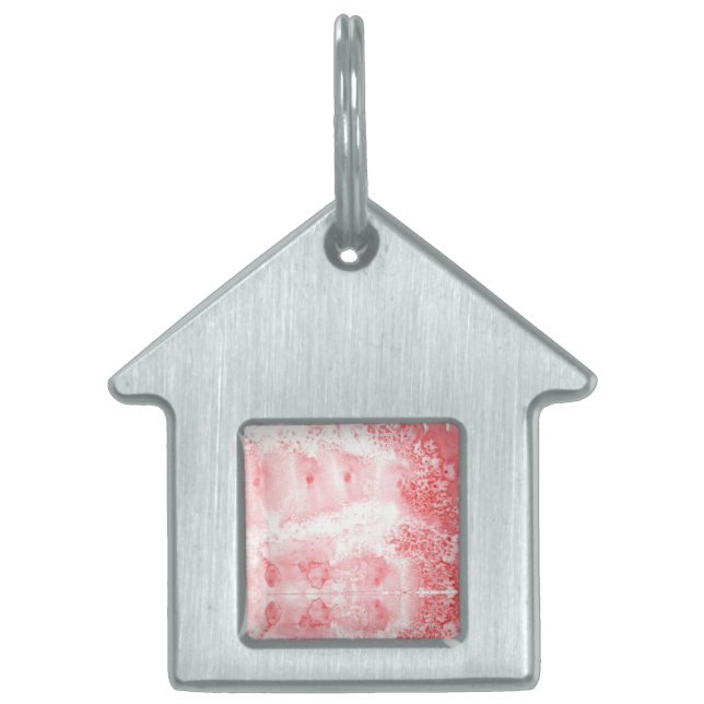 Karmosinröda Ekon ID-bricka Husdjur (Framsidan)