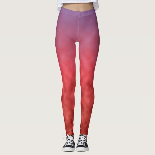Karmosinrökt dis vid skymning leggings (Framsida)