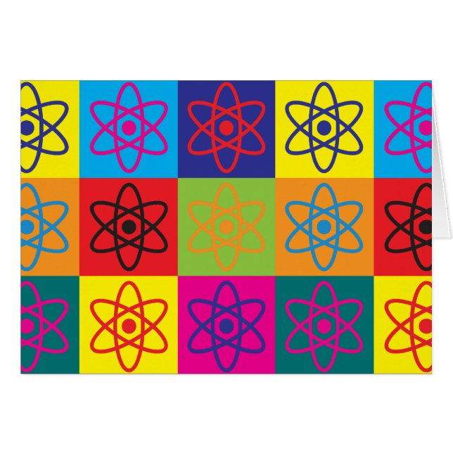 Kärn- fysikpopkonst hälsningskort (Framsidan Horizontal)