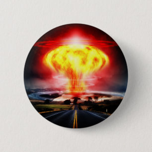 Kärn- illustration för explosionchampinjonmoln knapp