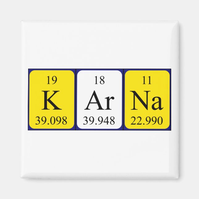 Karna Periodisk bord namn magnet (Framsidan)