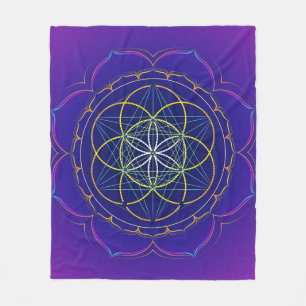 Kärna ur av livyantra- & Metatrons kubmandala Fleecefilt