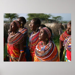 Kärna ur pärlorsmycken från Massaien i Kenya Poster