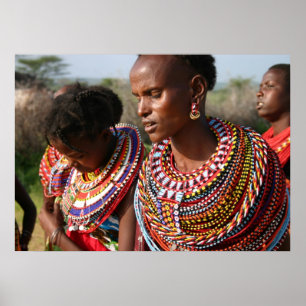 Kärna ur pärlorsmycken från Massaien i Kenya Poster