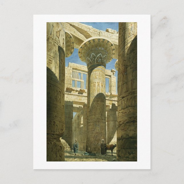 Karnak, c.1866 (w/c på papper) vykort (Framsida)