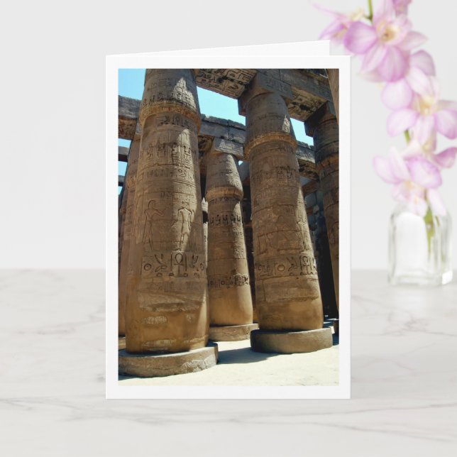 Karnak Temple Columns Porträtt, Luxor, Egypten Kort (Orkide)